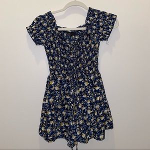 Blue floral romper